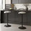 1830mm Black Kitchen Island & 4 Bar Stools Set