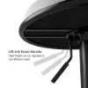 1830mm Black Kitchen Island & 4 Bar Stools Set