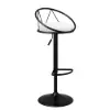 1830mm Black Kitchen Island & 4 Bar Stools Set