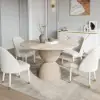 1198mm Modern Round Sintered Stone Top Dining Table in Beige