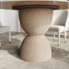 1198mm Modern Round Sintered Stone Top Dining Table in Beige