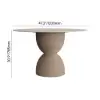 1198mm Modern Round Sintered Stone Top Dining Table in Beige