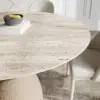 1198mm Modern Round Sintered Stone Top Dining Table in Beige