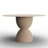 1198mm Modern Round Sintered Stone Top Dining Table in Beige