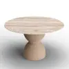 1198mm Modern Round Sintered Stone Top Dining Table in Beige