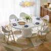 Japandi 100 cm – 140 cm Extendable Round-to-Oval Wood Dining Table–Warm White, Seats 4-6