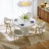Japandi 100 cm – 140 cm Extendable Round-to-Oval Wood Dining Table–Warm White, Seats 4-6