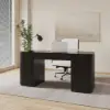 Modern Black Standing Computer Desk & Upholstered Swivel Task Office Chair Set (1500mm ) – AUD-H1256