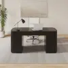 Modern Black Standing Computer Desk & Upholstered Swivel Task Office Chair Set (1500mm ) – AUD-H1256