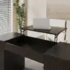 Modern Black Standing Computer Desk & Upholstered Swivel Task Office Chair Set (1500mm ) – AUD-H1256