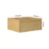 Picture of Wooden 1-Drawer Floating Bedside Table with Light & Charging Station – Rectangular – AUD-H1258