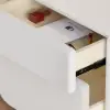 Curva Boucle 2-Drawer Bedside Table with Walunt Wood Legs and USB Port