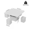 Modern Sintered Stone Lift-Top Coffee Table with Drawers – Matte White