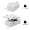 Modern Sintered Stone Lift-Top Coffee Table with Drawers – Matte White