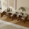 Grovyn 220cm Sintered Stone Top Walnut Fluted TV Unit with Storage