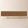 Grovyn 220cm Sintered Stone Top Walnut Fluted TV Unit with Storage