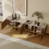 Grovyn 200 cm Sintered Stone Top Fluted TV Unit with Spacious Cabinets – Minimalist Walnut Stand