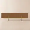 Grovyn 200 cm Sintered Stone Top Fluted TV Unit with Spacious Cabinets – Minimalist Walnut Stand