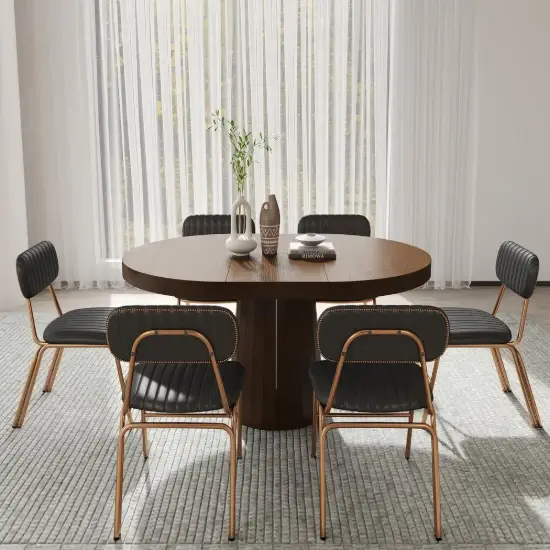 Picture of 1400mm Walnut Dining Table & 4 Dining Chairs Set – AUD-H1265