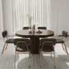 1400mm Walnut Dining Table & 6 Dining Chairs Set – Grey
