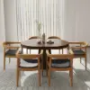 1400mm Walnut Dining Table & 4 Dining Chairs Set – AUD-H1267