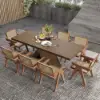 1630mm-2030mm Walnut Dining Table & 8 Dining Chairs Set