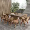 1630mm-2030mm Walnut Dining Table & 8 Dining Chairs Set