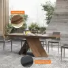 1630mm-2030mm Walnut Dining Table & 8 Dining Chairs Set