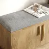 Walnut Wooden Shoe Storage Bench with Right-Side Cabinet for Entryway (1200mm)