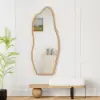 Picture of Natural & Black Wooden Entryway Bench Fleece Upholstered with Abstract Metal Legs