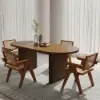 1600mm-2000mm Walnut Dining Table 4 Dining Chairs Set