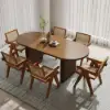 Picture of 1600mm-2000mm Walnut Dining Table 6 Dining Chairs Set