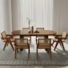 Picture of 1600mm-2000mm Walnut Dining Table 6 Dining Chairs Set