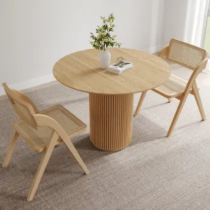 1000mm Natural Dining Table & 2 Dining Chairs Set – AUD-H1277