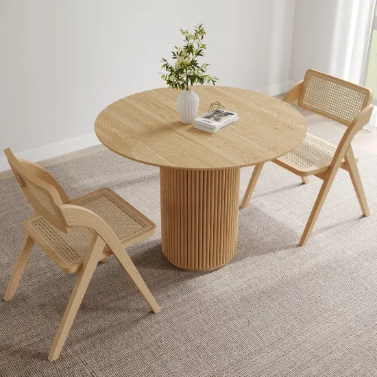 1000mm Natural Dining Table & 2 Dining Chairs Set – AUD-H1277