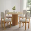 1000mm Natural Dining Table & 4 Dining Chairs Set