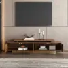 Mordel 160 - 238 cm Extendable Walnut TV Stand with Storage