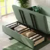 170 cm 3-Seater Green Velvet Convertible Sleeper Sofa with Storage & Pillows – King