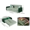 170 cm 3-Seater Green Velvet Convertible Sleeper Sofa with Storage & Pillows – King