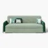 170 cm 3-Seater Green Velvet Convertible Sleeper Sofa with Storage & Pillows – King