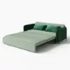 170 cm 3-Seater Green Velvet Convertible Sleeper Sofa with Storage & Pillows – King
