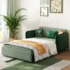 Picture of 135 cm 1-Seater Green Velvet Convertible Sleeper Sofa with Storage & Pillows