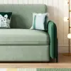 Picture of 135 cm 1-Seater Green Velvet Convertible Sleeper Sofa with Storage & Pillows