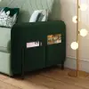 Picture of 135 cm 1-Seater Green Velvet Convertible Sleeper Sofa with Storage & Pillows