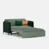Picture of 135 cm 1-Seater Green Velvet Convertible Sleeper Sofa with Storage & Pillows