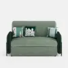 Picture of 135 cm 1-Seater Green Velvet Convertible Sleeper Sofa with Storage & Pillows