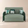 Picture of 135 cm 1-Seater Green Velvet Convertible Sleeper Sofa with Storage & Pillows