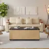 120 cm Lift-Top Extendable Coffee Table with Drawers & Cabinet – Black – Natural