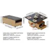 120 cm Lift-Top Extendable Coffee Table with Drawers & Cabinet – Black – Natural