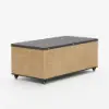 120 cm Lift-Top Extendable Coffee Table with Drawers & Cabinet – Black – Natural